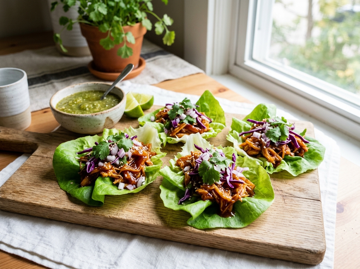 Vegan Barbekü Soslu Tiftik Ananas Marul Sandalları
