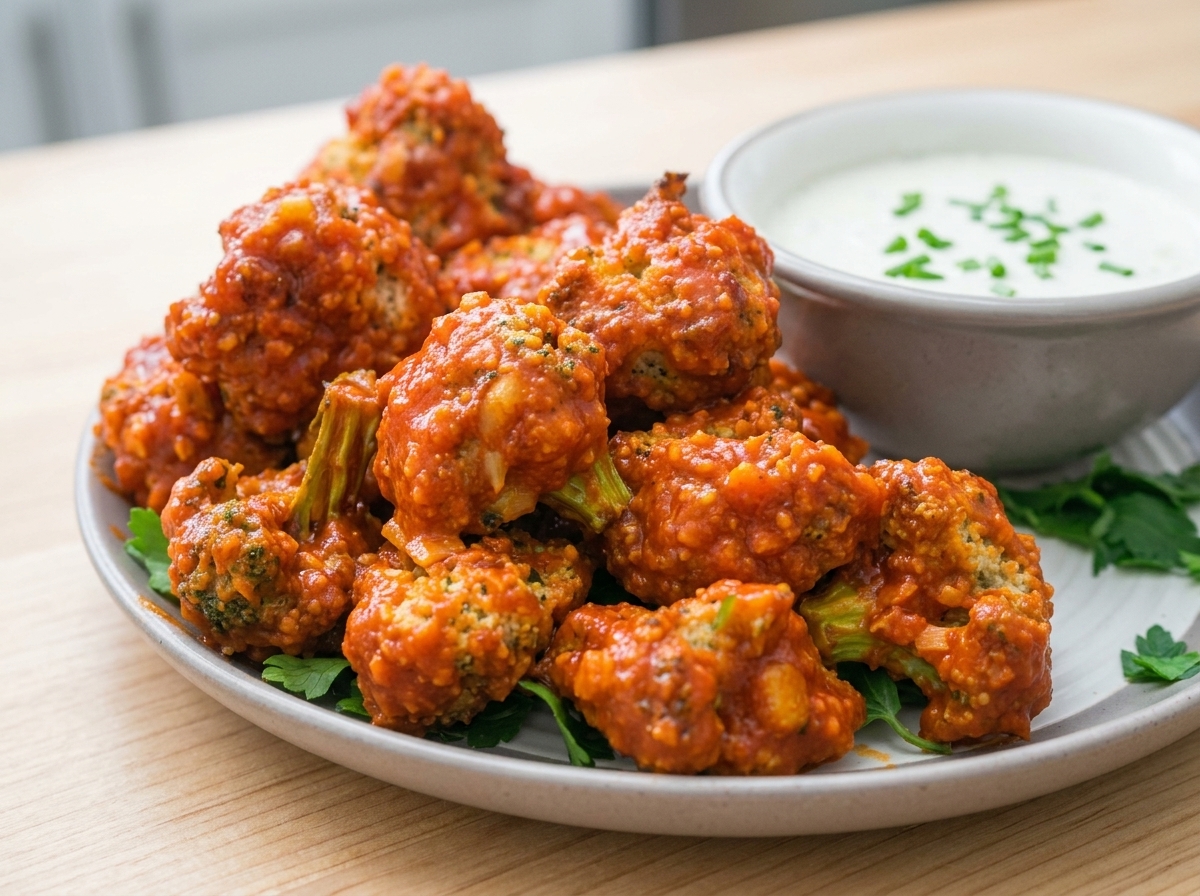 Vegan Çıtır Buffalo Soslu Brokoli