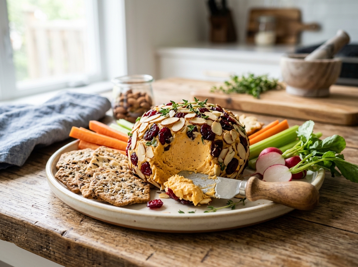 Vegan İsli Cheddar Peynir Topu