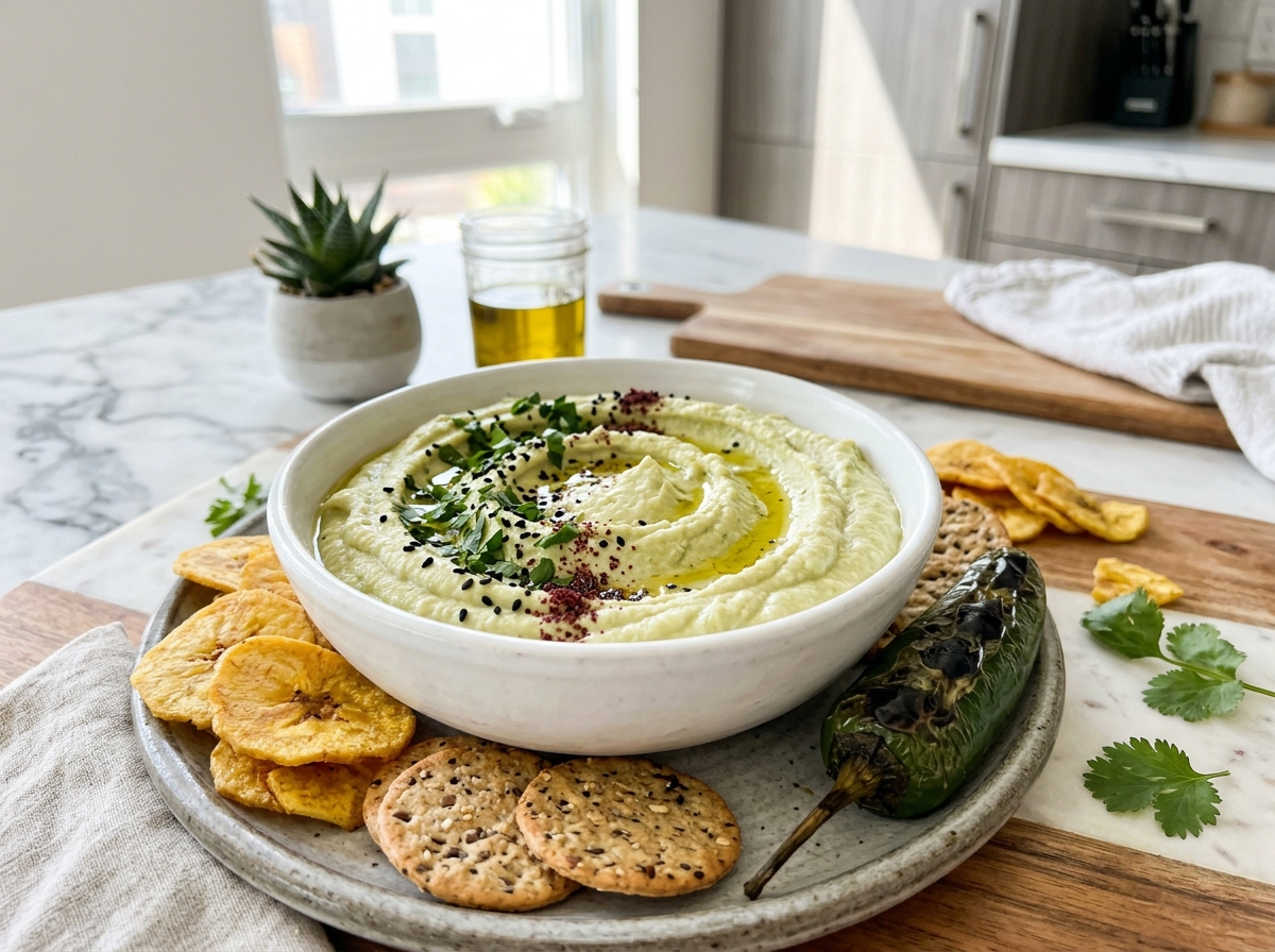 Vegan Közlenmiş Jalapeño Humus