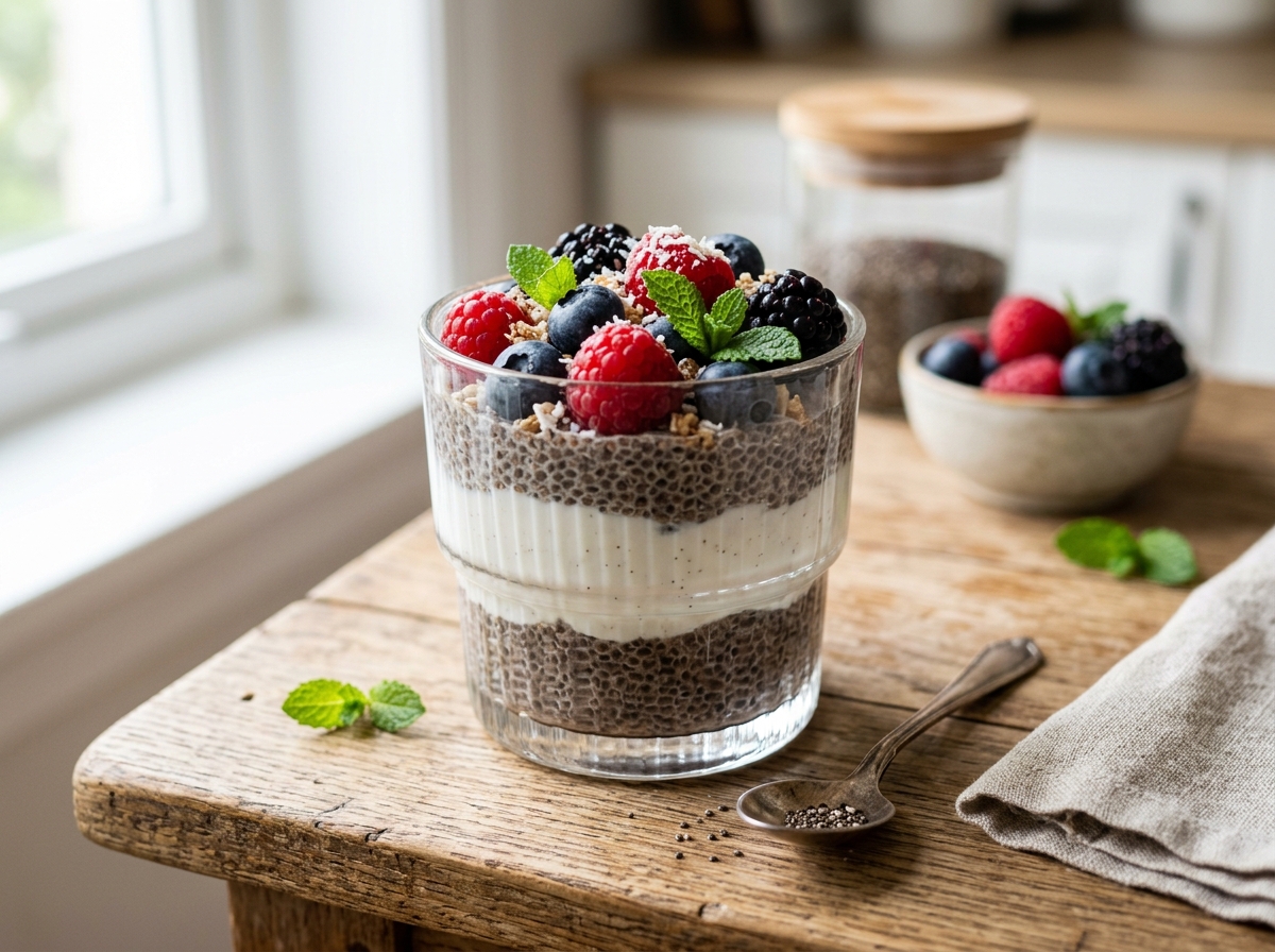 Vegan Orman Meyveli Chia Puding
